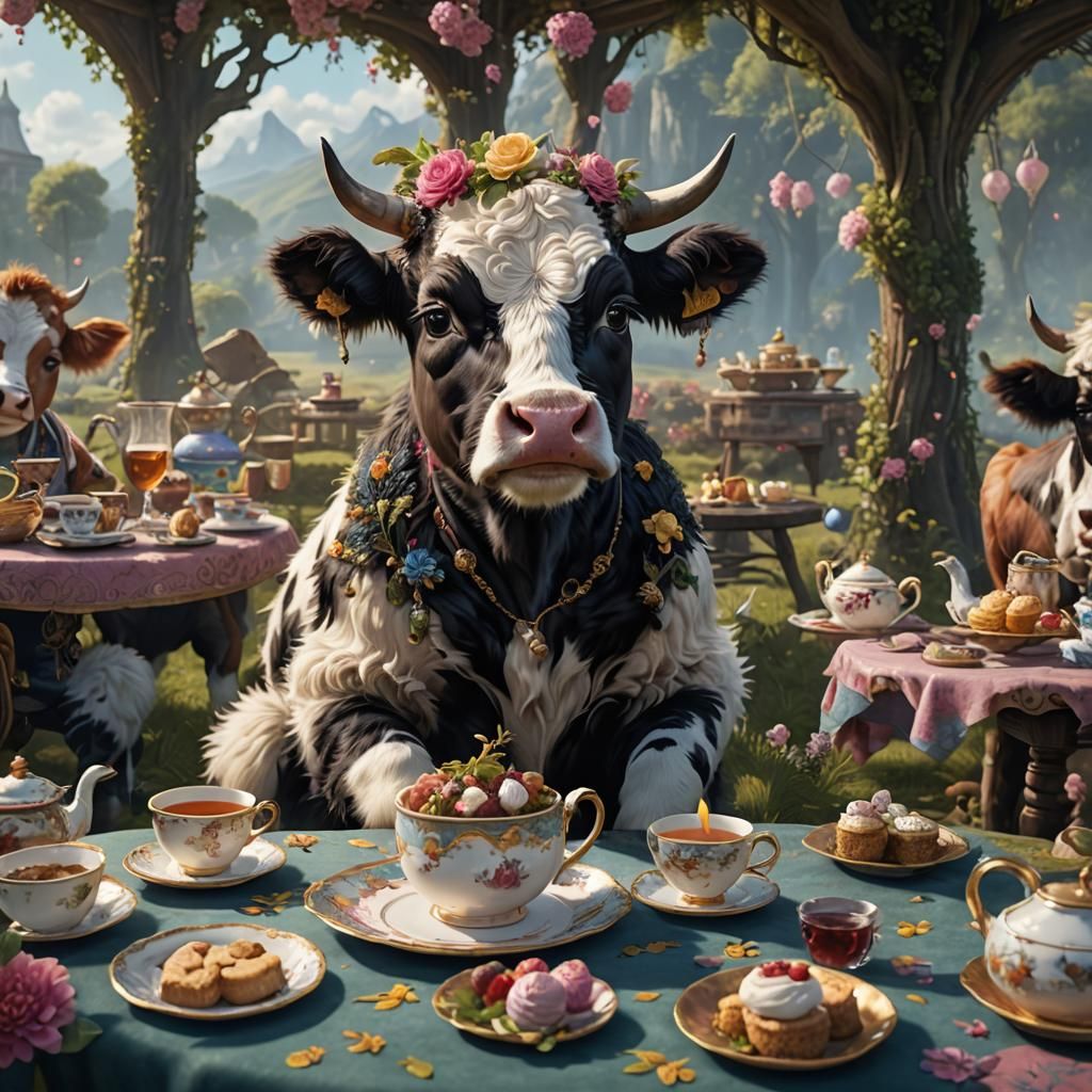 Fluffy Baby Cow's Fantastical Tea Party