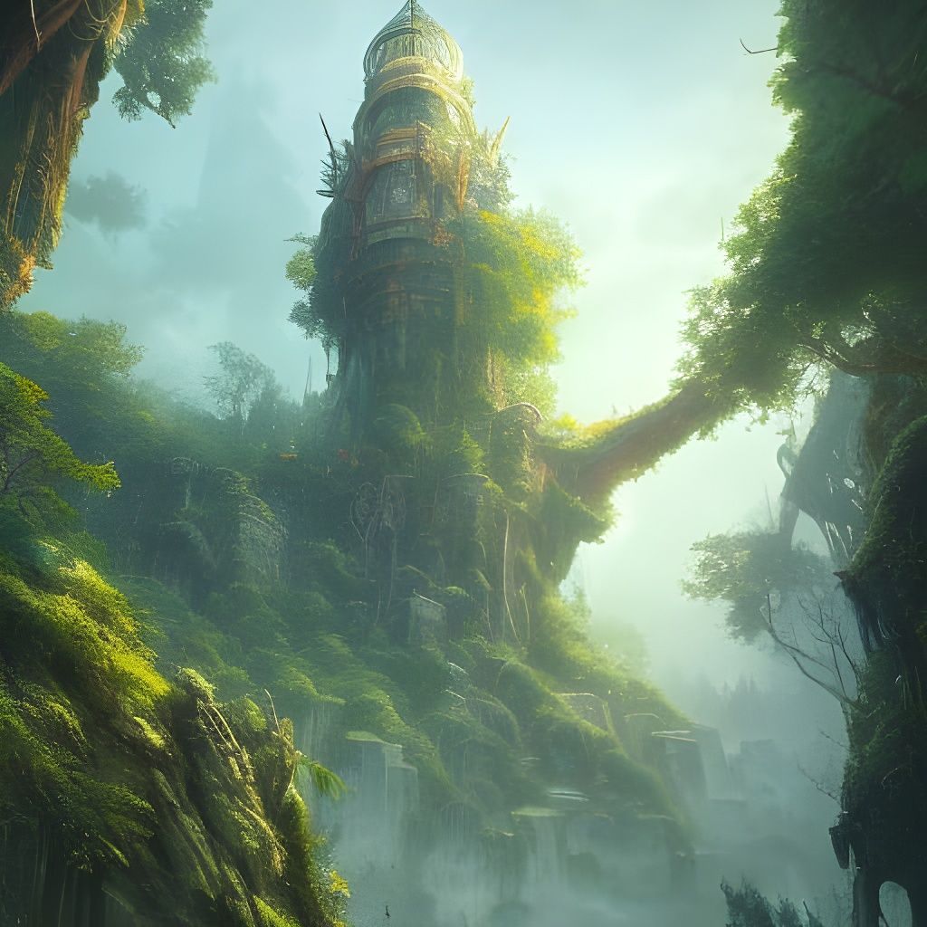 Fantasy Jungle City Concept Art in 8k Resolution