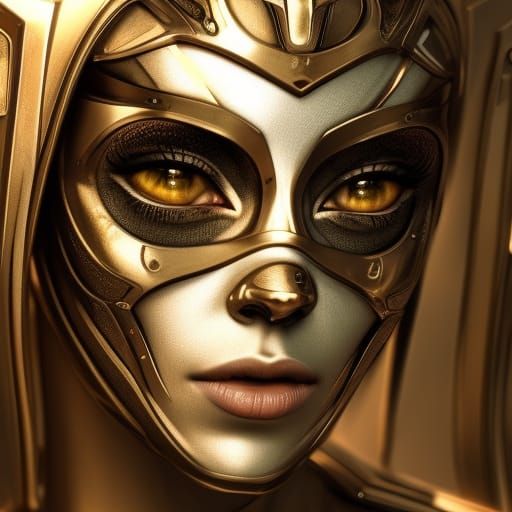 Beautiful Female Cyborg with Intricate Mech Details