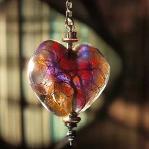 Heart Coat Rack: Psychedelic Digital Illustration