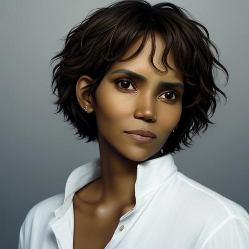 Elegant Portrait of a Woman with Short Hair