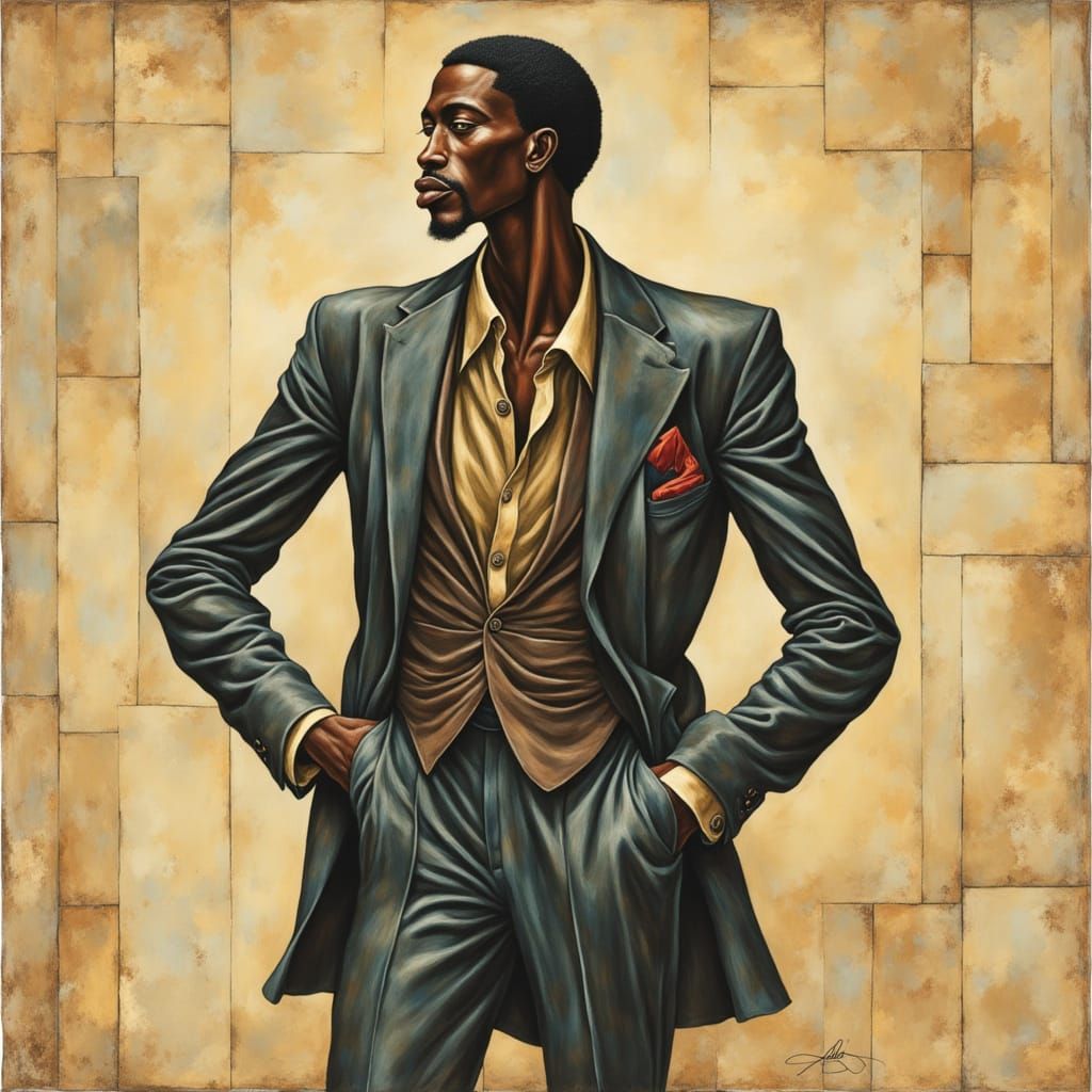 Avant-Garde Fashion Portrait of a Dark Skinned Man