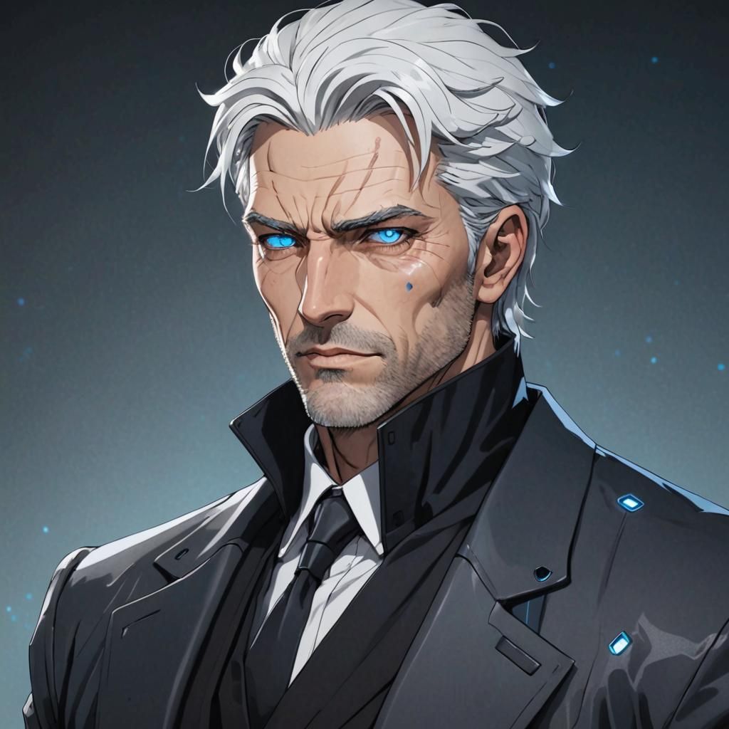 Cyberpunk Detective with Cybernetic Enhancements