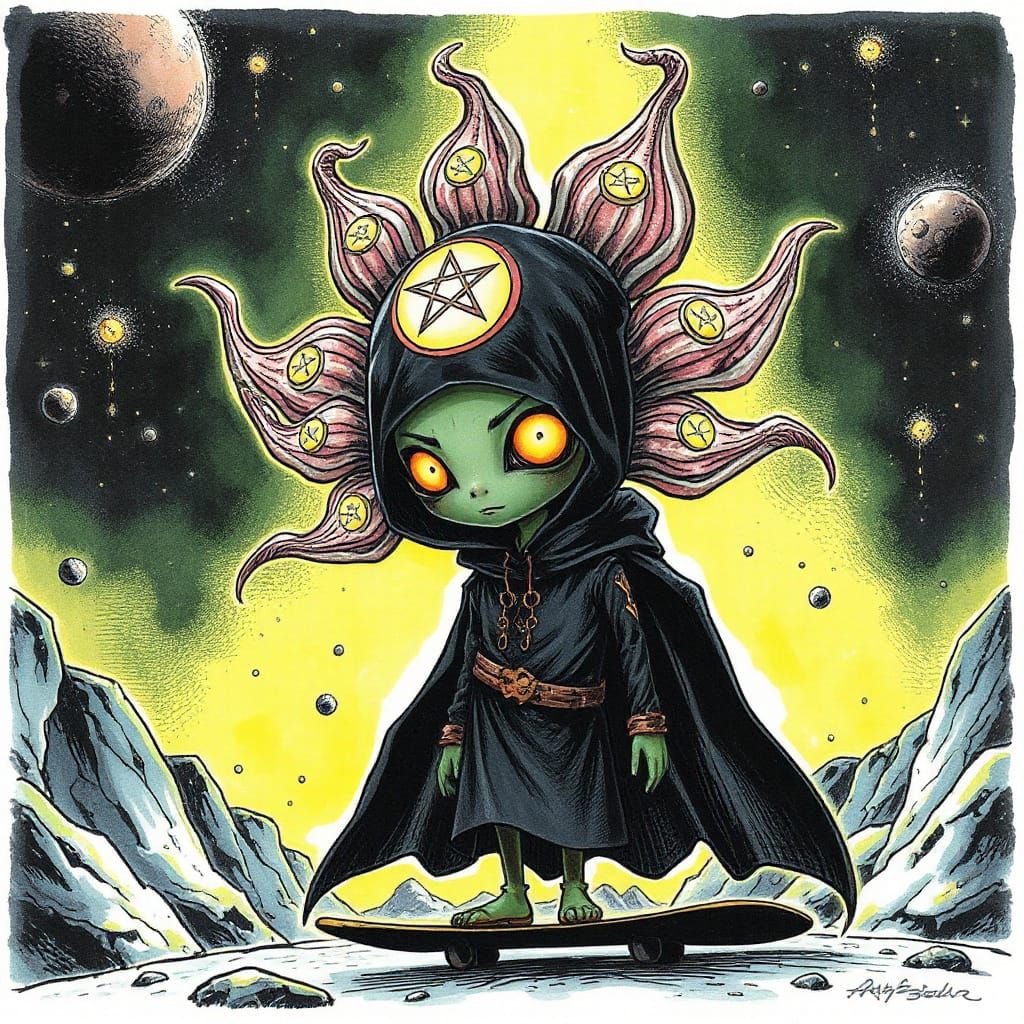 Hyperspace Elf in Occult Anime Style