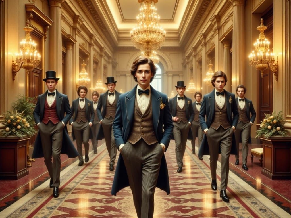 Dapper Aristocrat Enters Grand Plaza Hotel