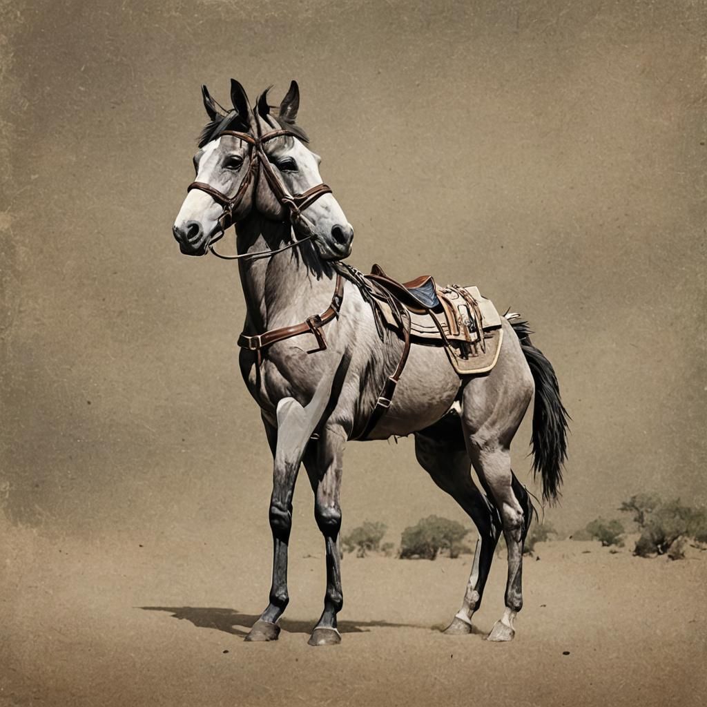 AI Image of a Hybrid HORSEDONKEY