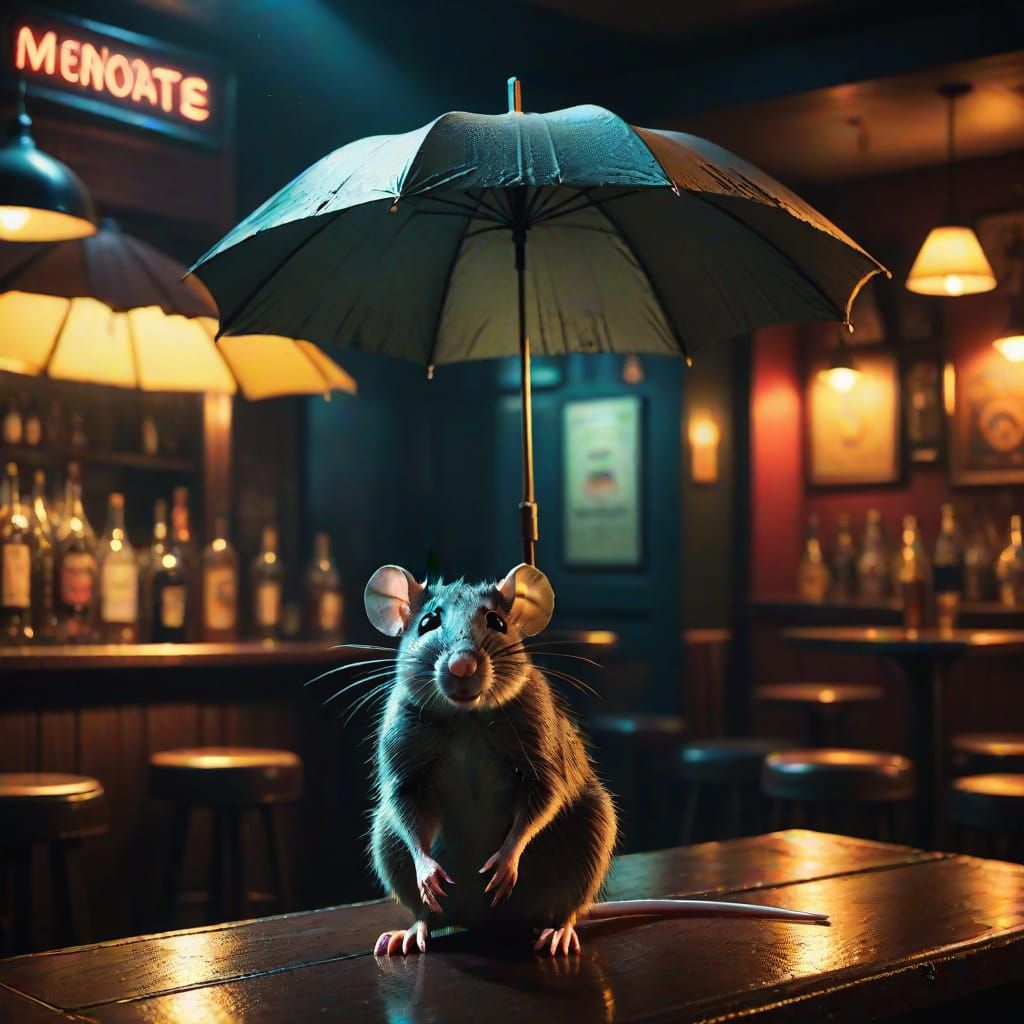 Rat in Film Noir Style with Vintage Vibe