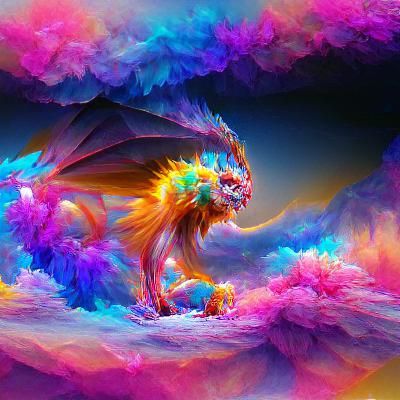 Radiant Chimera in Colorful Fantasy Style