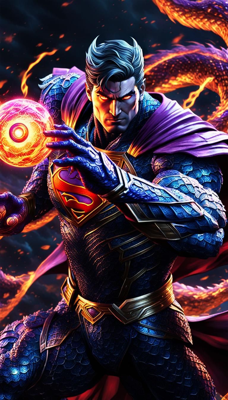 Superman in Orochi Serpent Armor, Anime Style