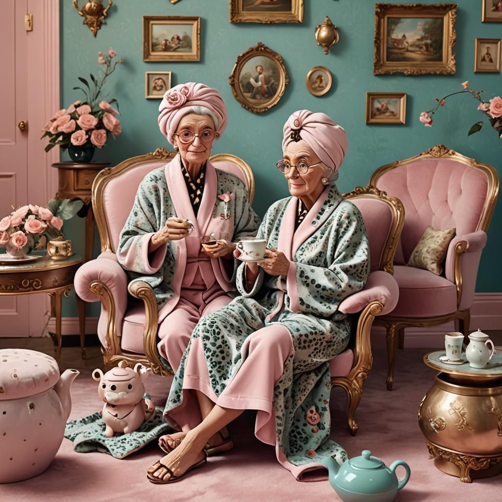 Cute Elderly Lady in Disney Pixar 3D Style