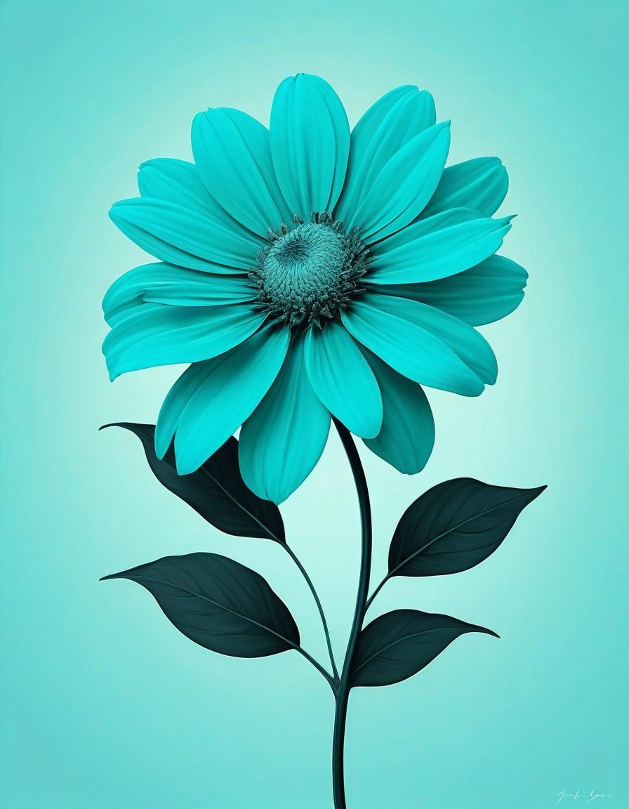 Minimalist Floral Art in Dystopian Cubist Style