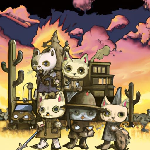Gothic Cats' Apocalyptic Arizona Adventure: Matte Painting