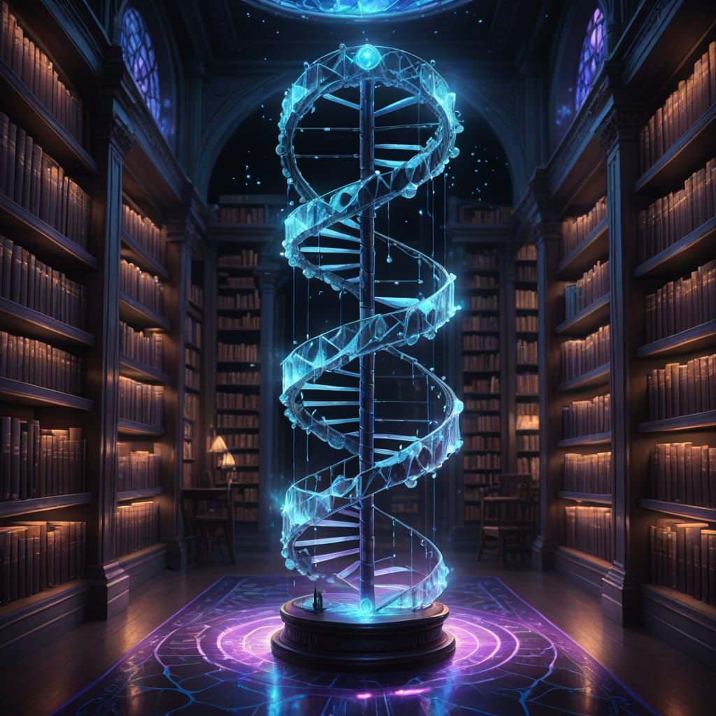 Crystal DNA Helix in Neon Library