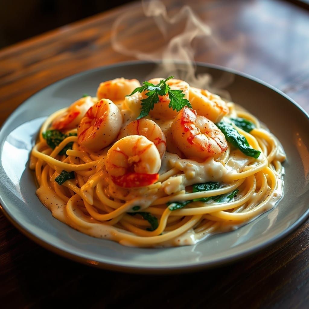 spaghetti and seafood