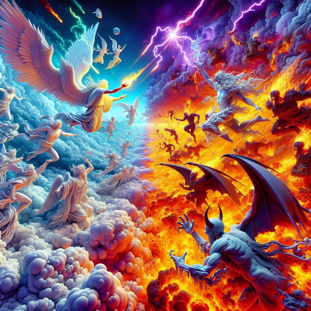 Angels vs Demons: Epic Celestial Battle in 3D
