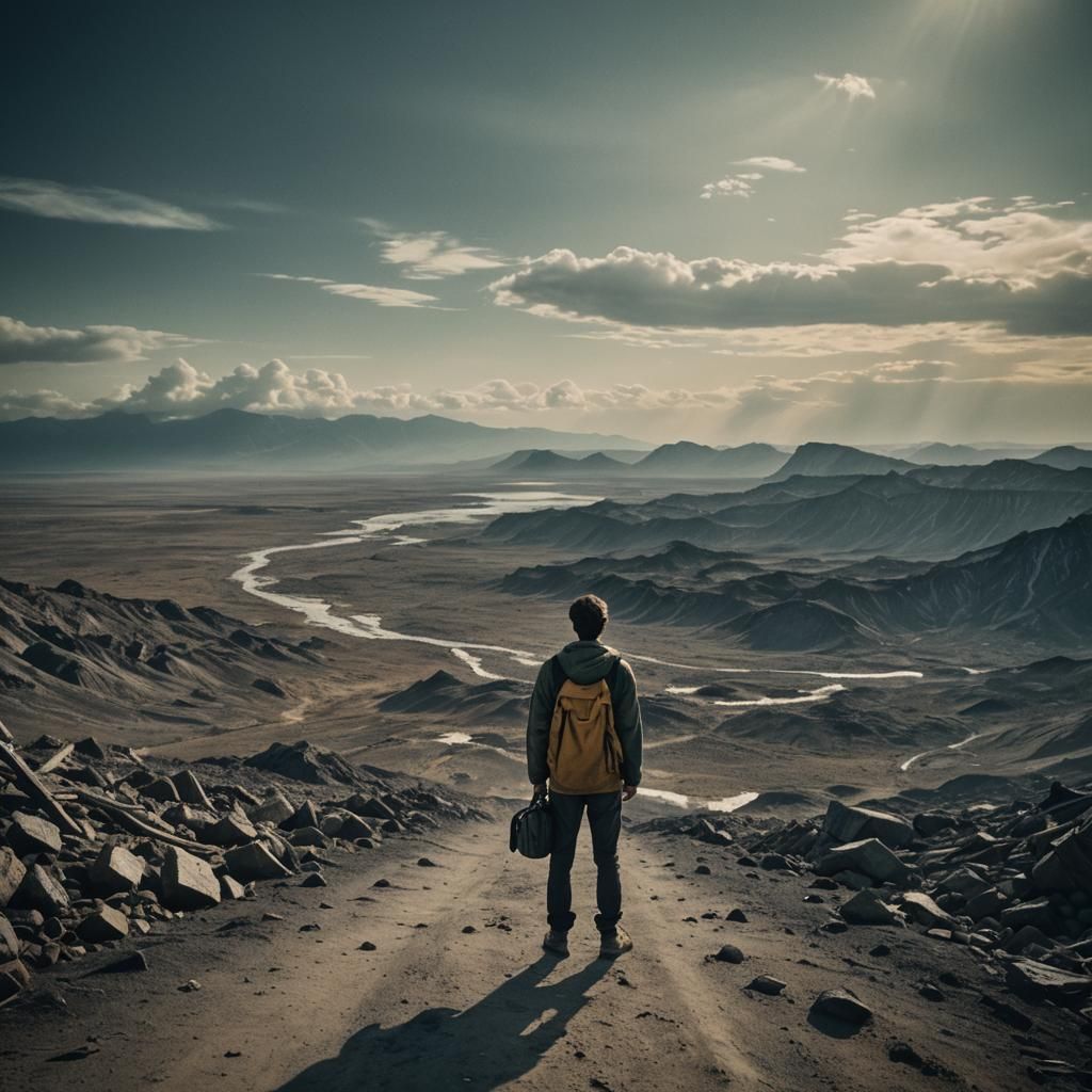 Young Man at World's End: Cinematic Film Still