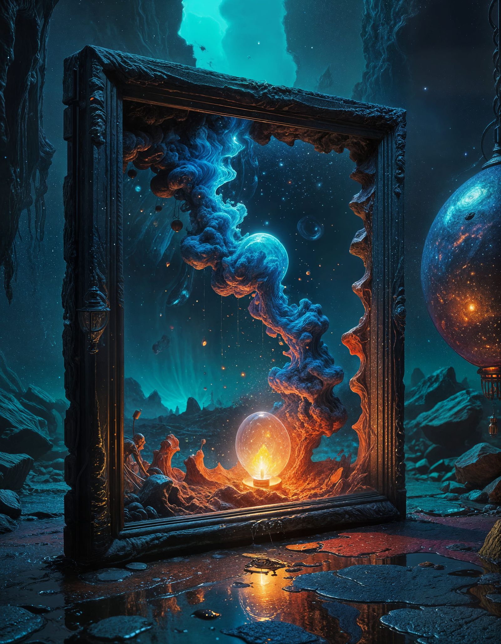 Astral Lantern with Colorsplash Liquid Frame