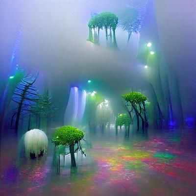 Ethereal Fog Shrouds a Tranquil Forest