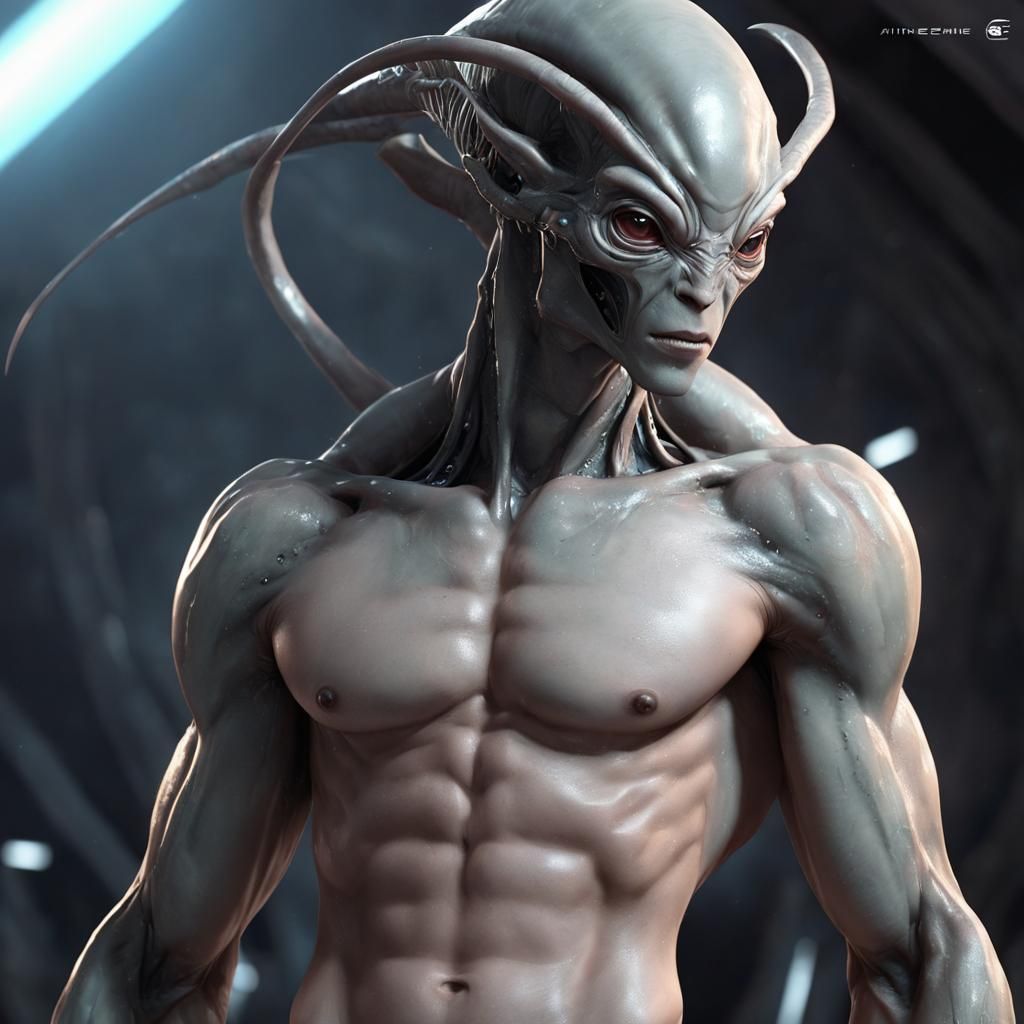 Attractive Alien Male in 3D Anime Style