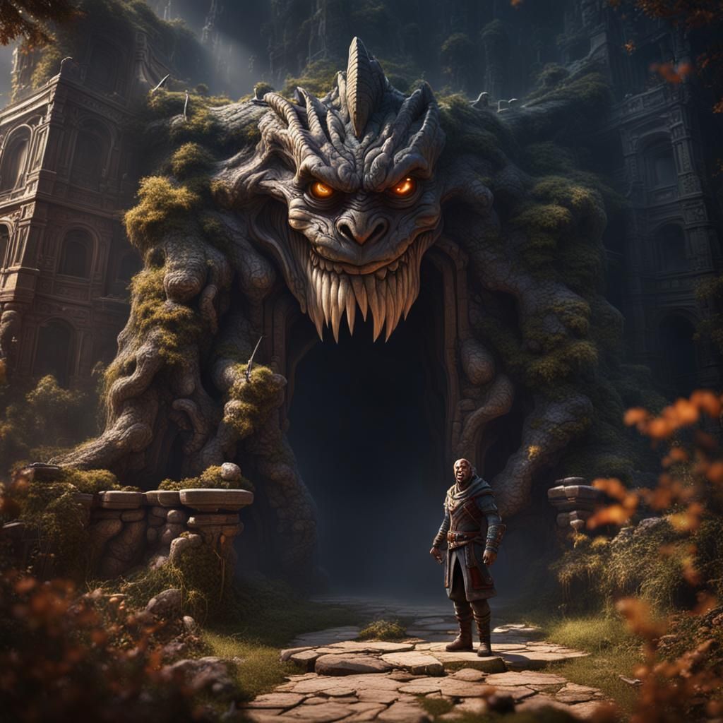 Fantastical Shadow Smiling in Detailed Matte Painting