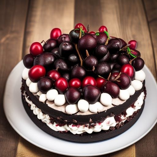 Detailed Black Forest Gateau in Natural Light