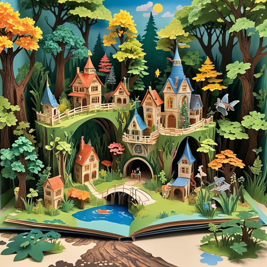 Fantastical Pop-Up Book City in Hypermaximalist Style