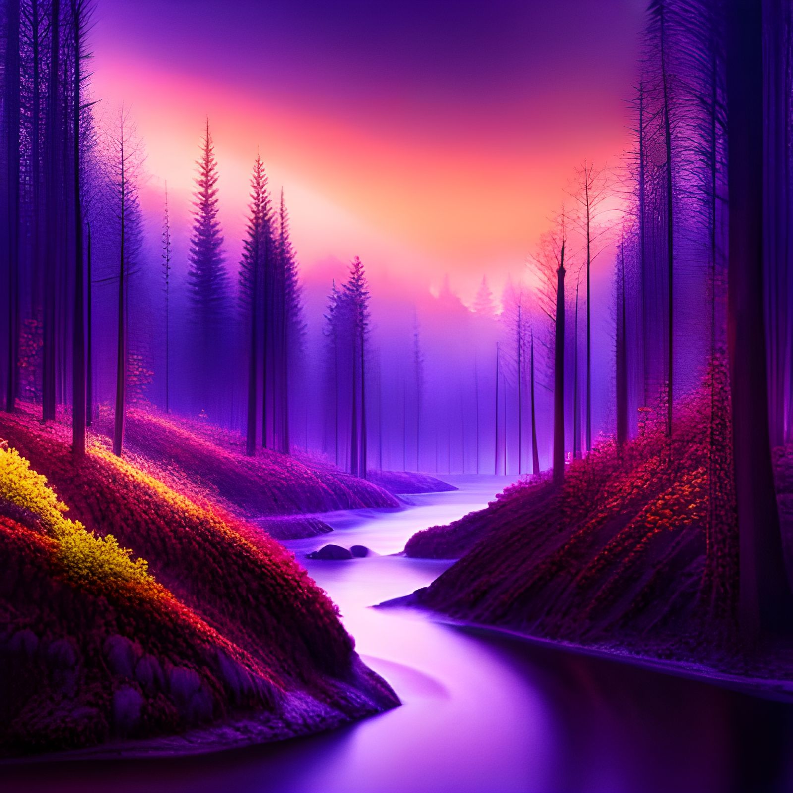 Enchanted Forest at Twilight: A Lush Photography