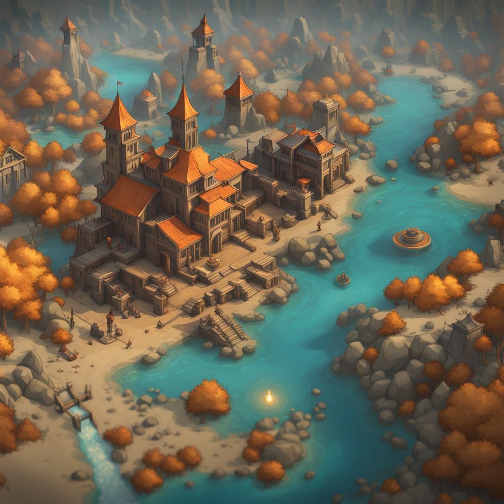 Treasure Hunters Map in Hyperdetailed Concept Art