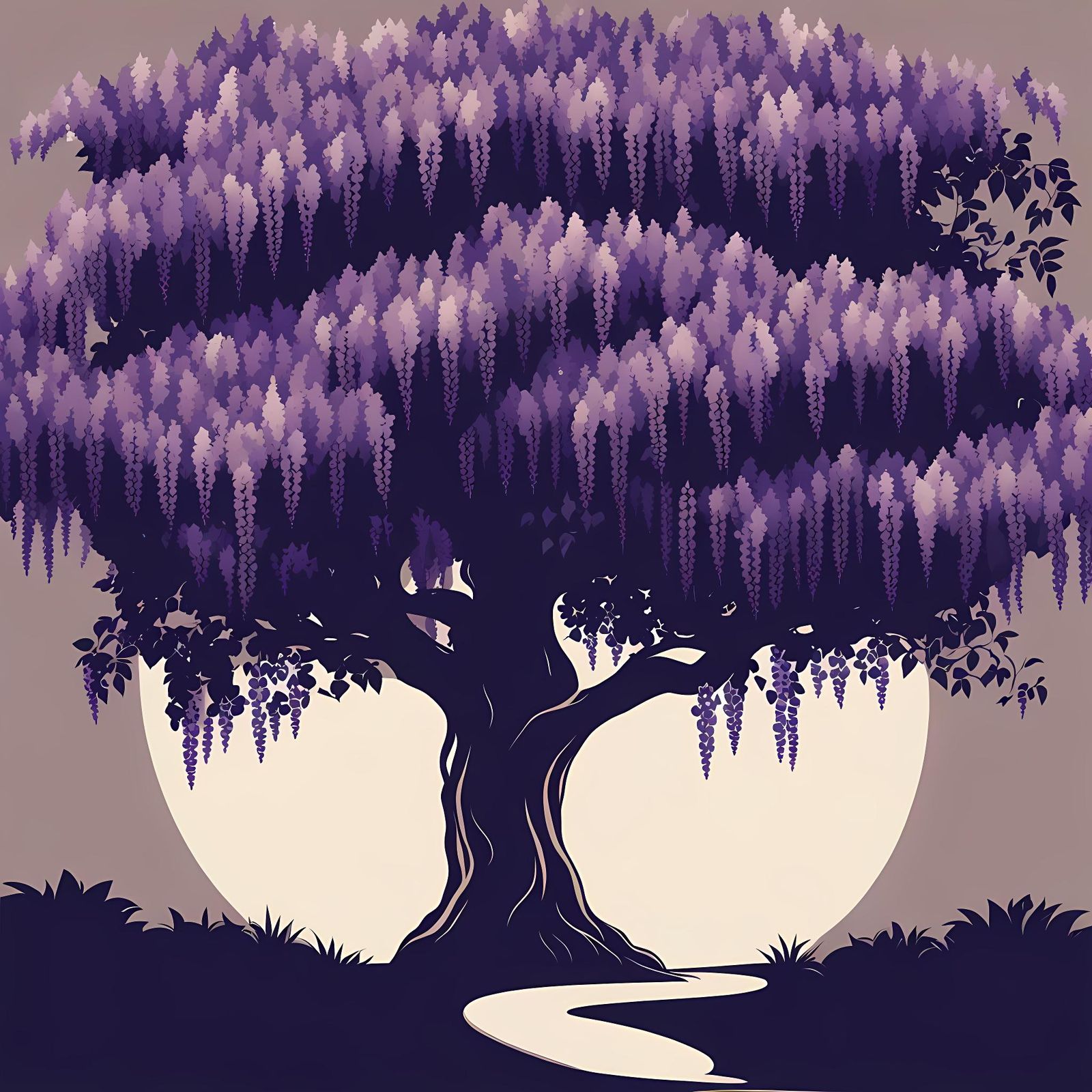 Wisteria Tree Path: A Natural Logo