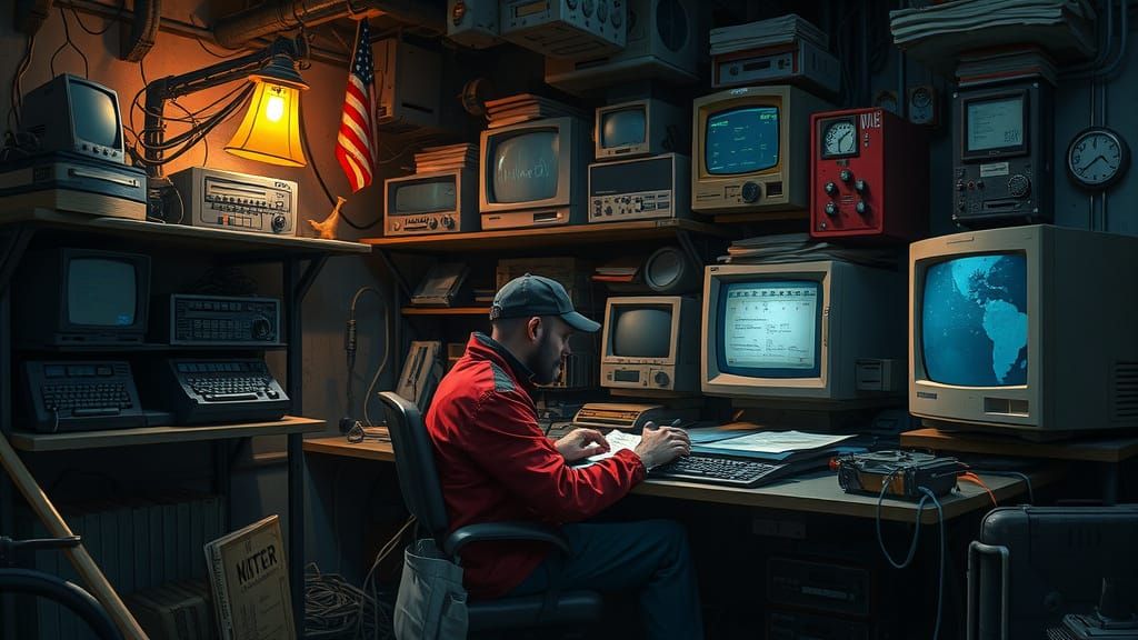 Hacker's Underground Hideout in Detailed Realism