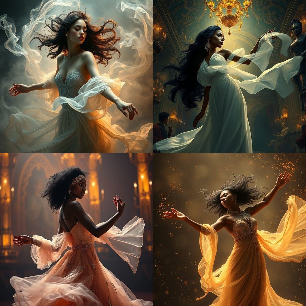 Ethereal Ebony Goddess in Digital Matte Painting