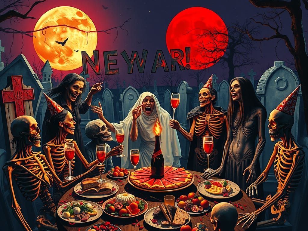 Macabre New Year's Graveyard Bash with Undead