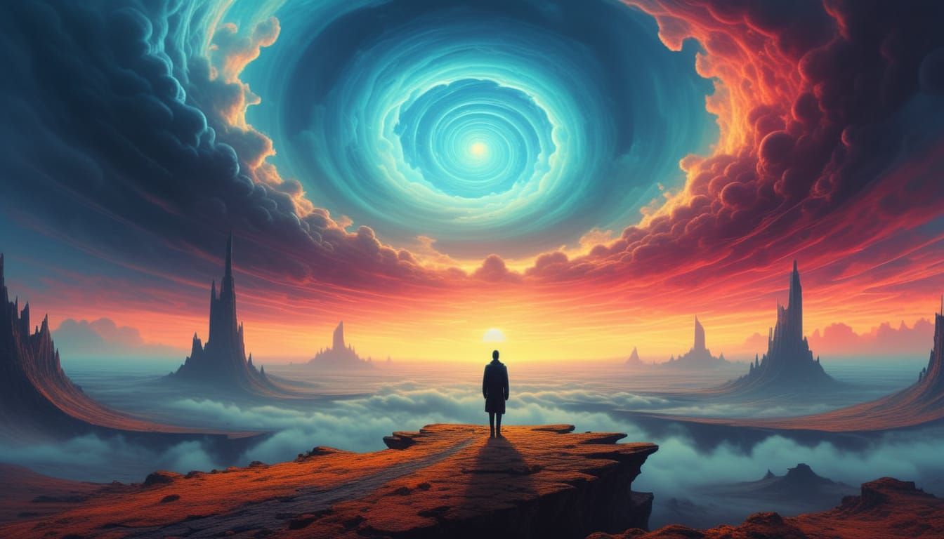 Surreal Landscape in Beksiński Style Digital Painting