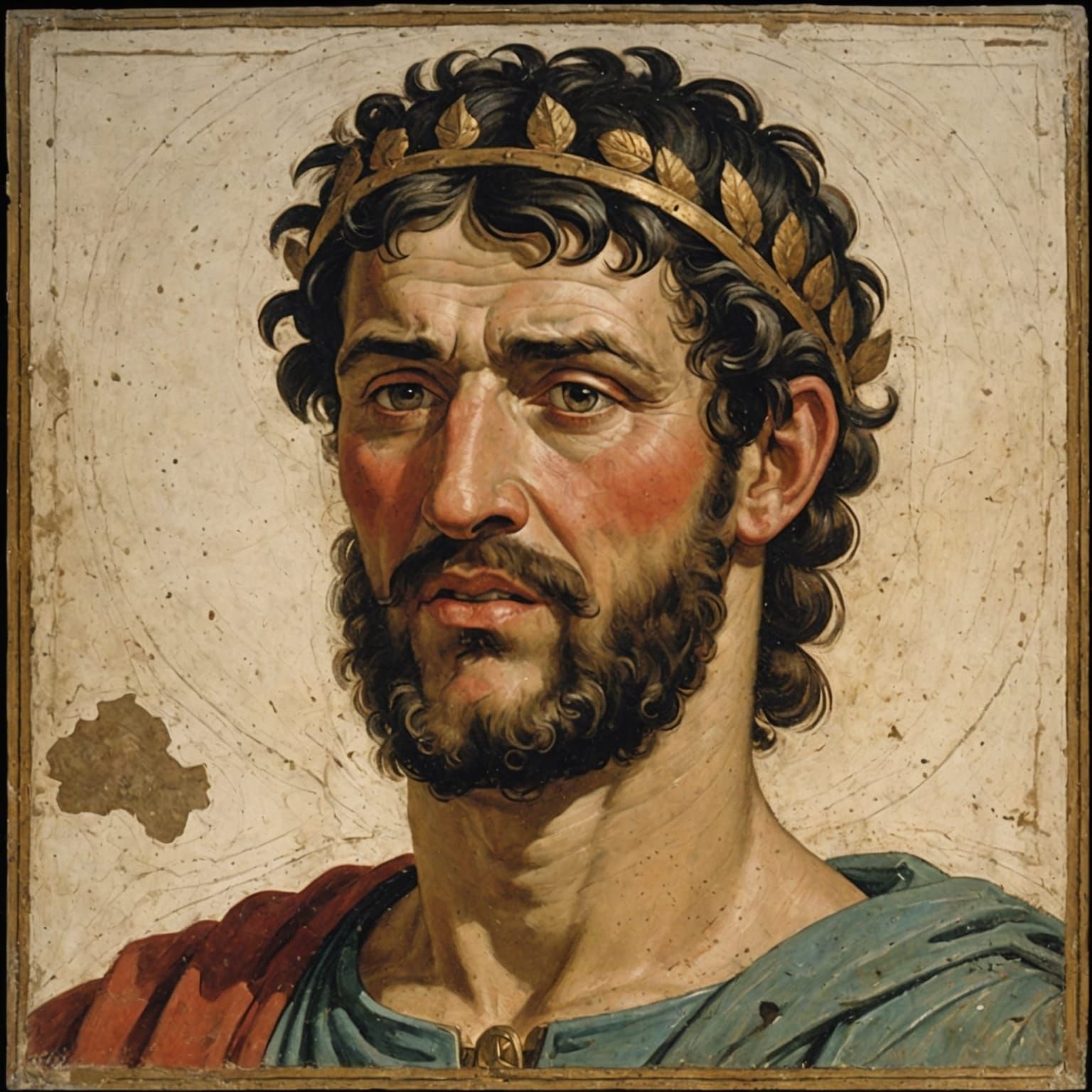 a Roman painting from the 1st century depicting a Gaul with ...