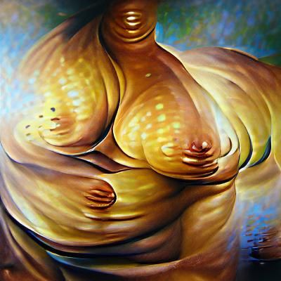 Voluptuous Woman: Oil Painting on Canvas