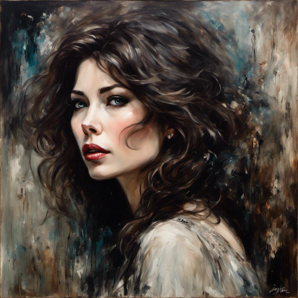 Gothic Portrait of Jessica Biel in Oil Painting Style