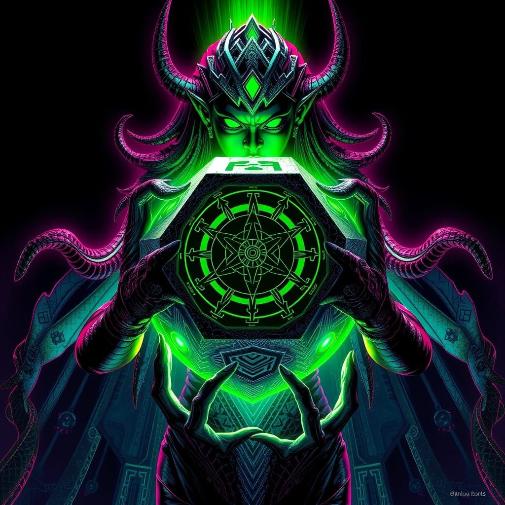 Shantae Grasping a Dark Energy Octahedron