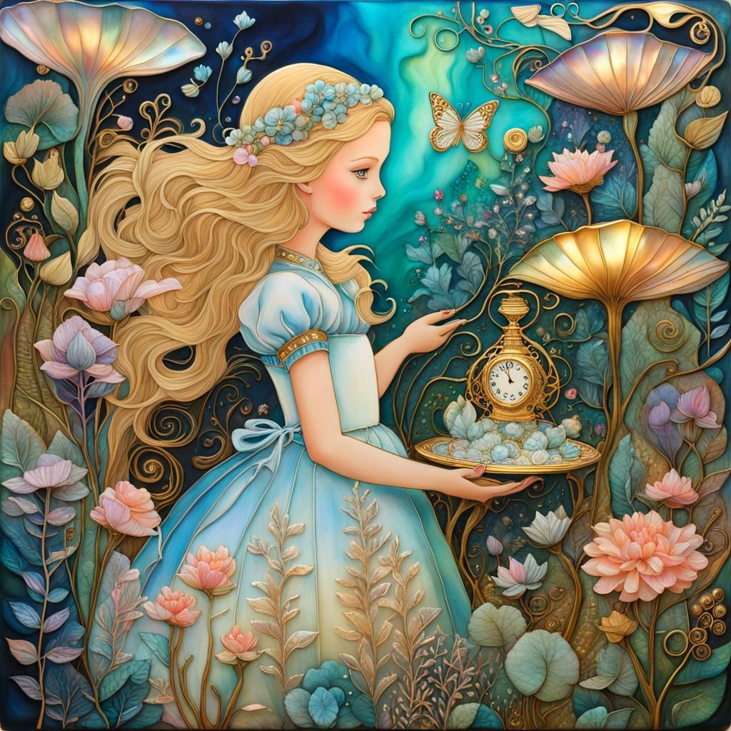 Alice in Wonderland: Iridescent Gothic Illustration