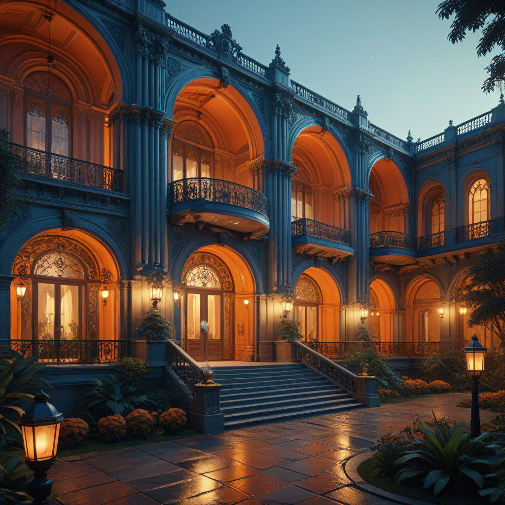 Ethereal Palace in Grandiose Minimalist Style