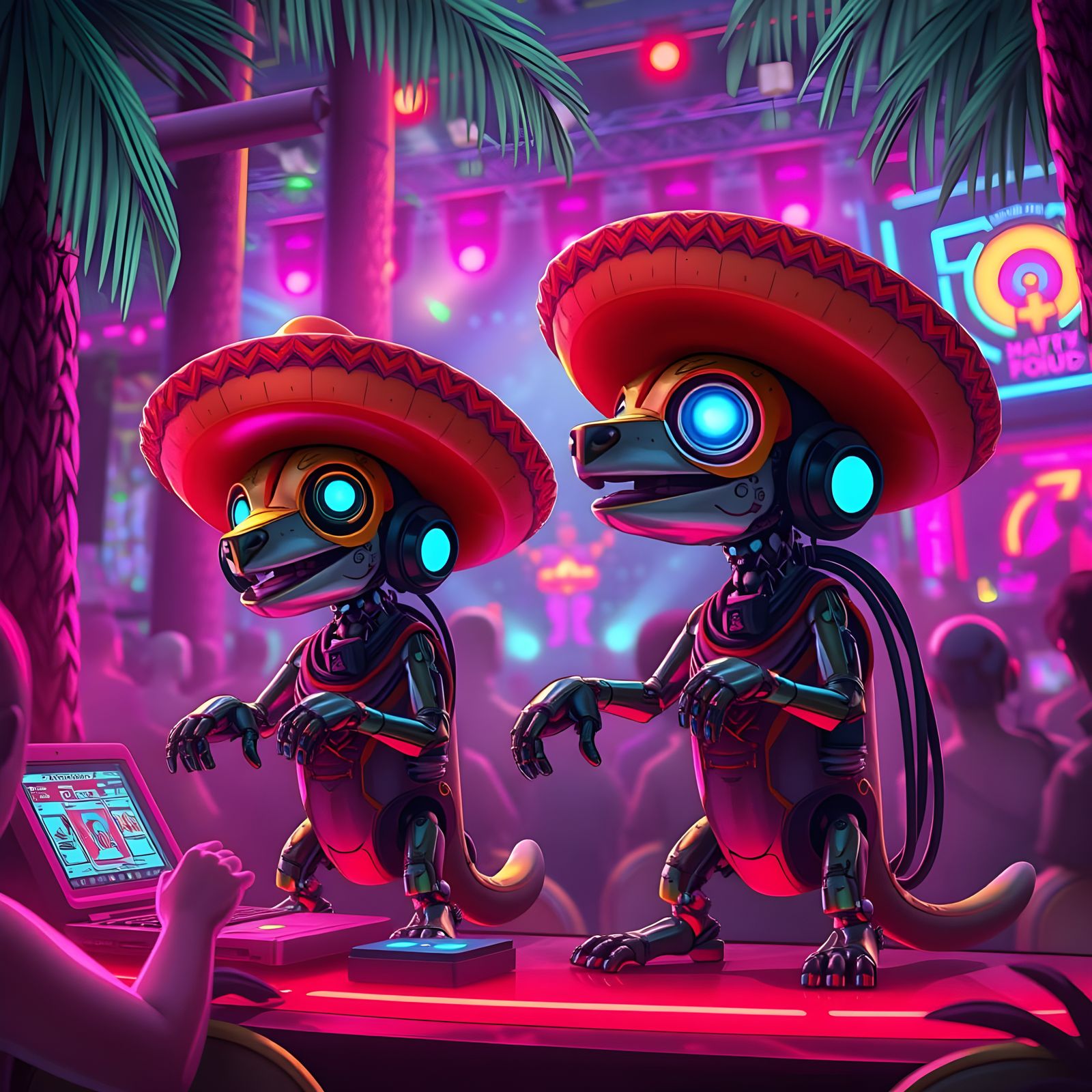 Festive Forest Animals at Cyber Bot Fiesta