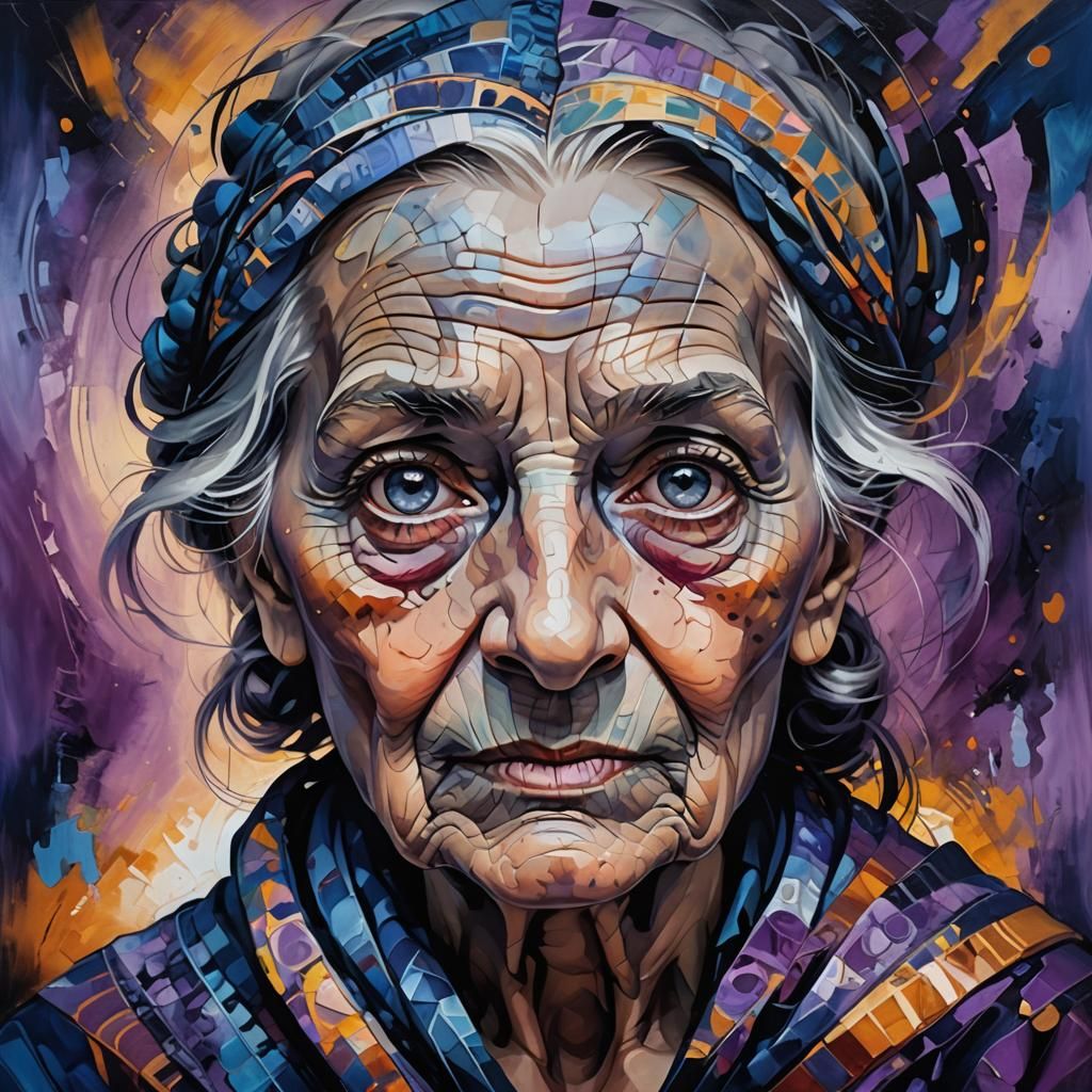 Mysterious Woman Portrait in Art Deco Style