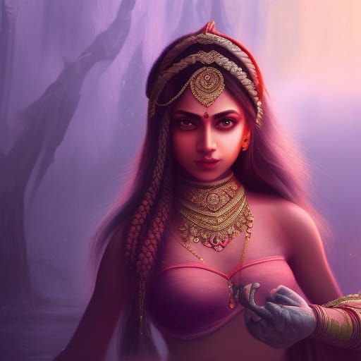 Beautiful Indian Girl: Detailed Matte Painting