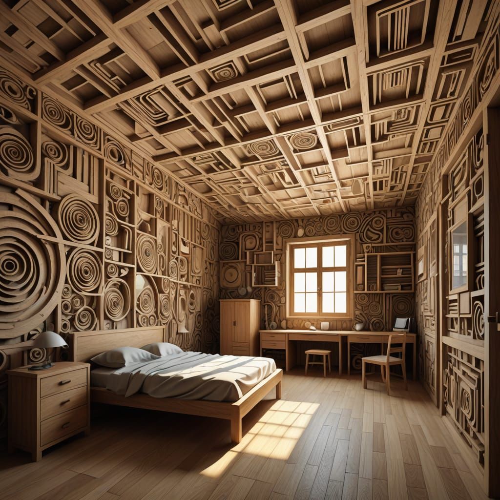 Cozy Barracks Interior in Bauhaus Style