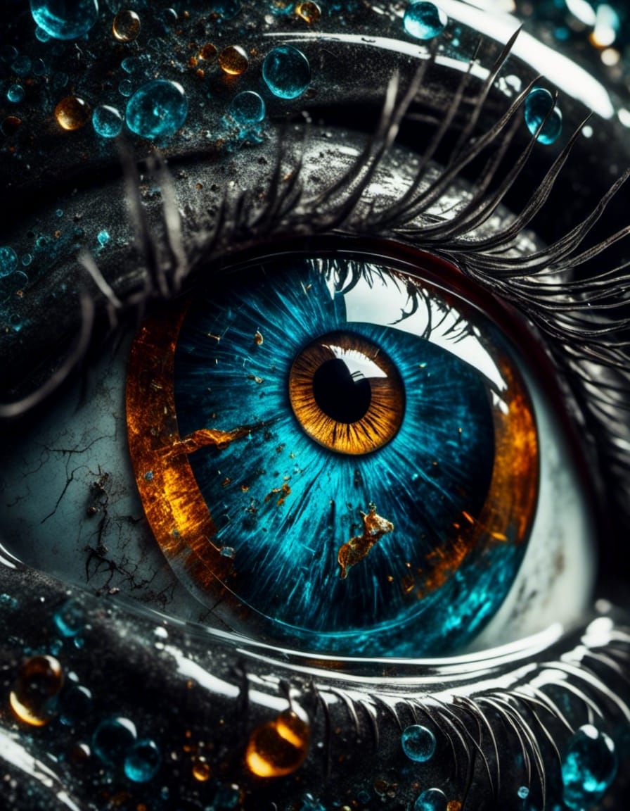 Human Eyes Trapped Inside Glass Bottle