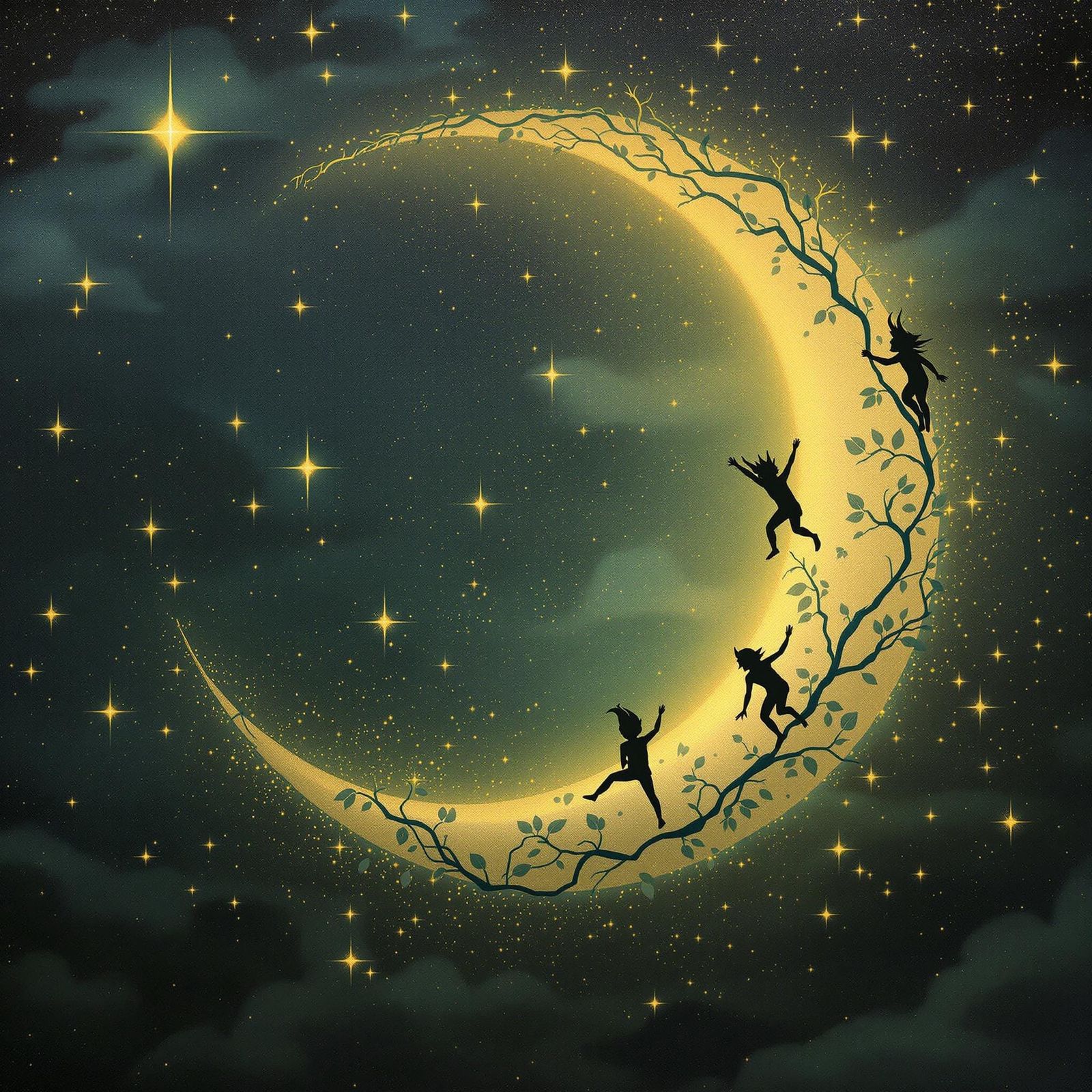 Moonlit Trolls Descend in Shimmering Gold