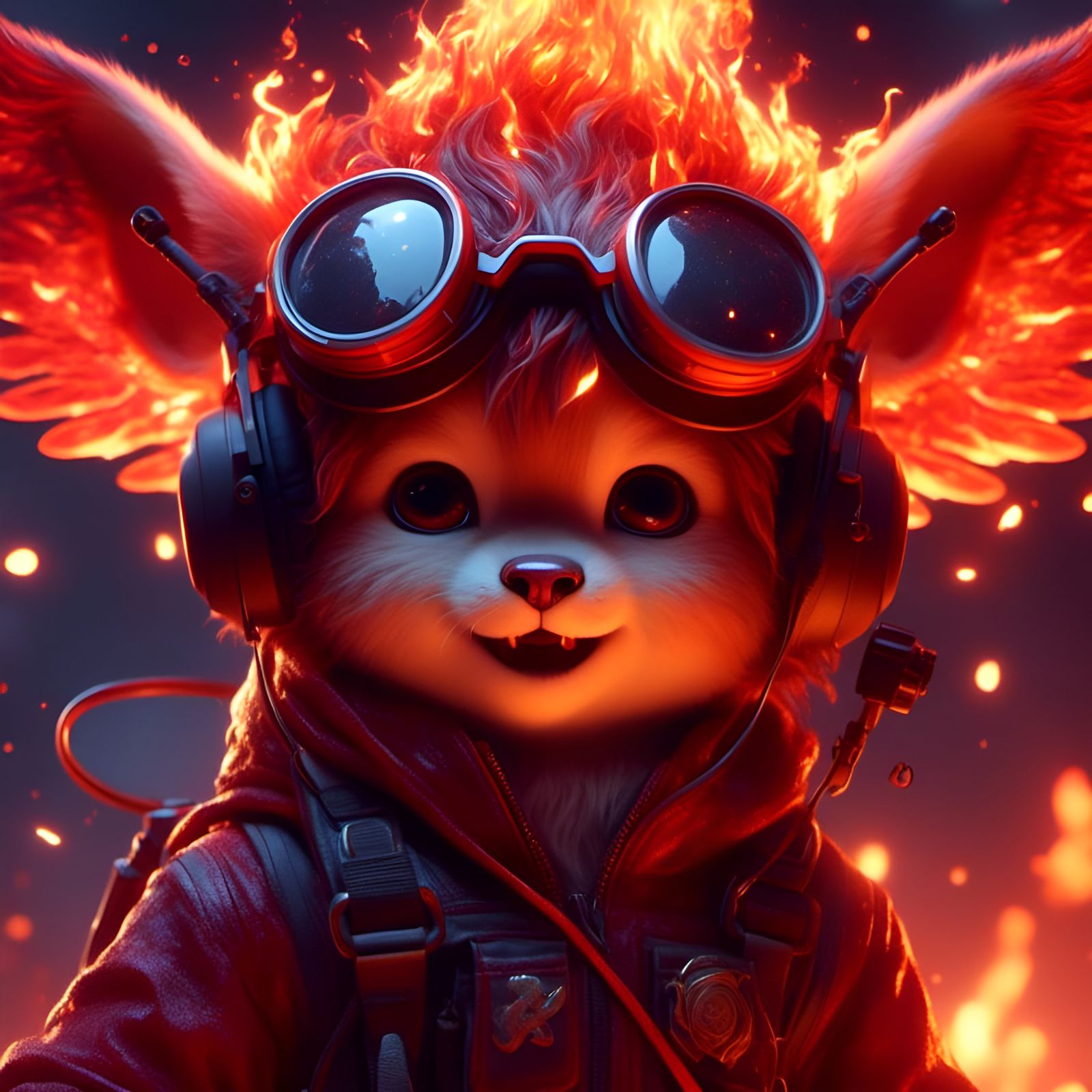 Fiery Flight: Adorable Demon Helicopter Pilot