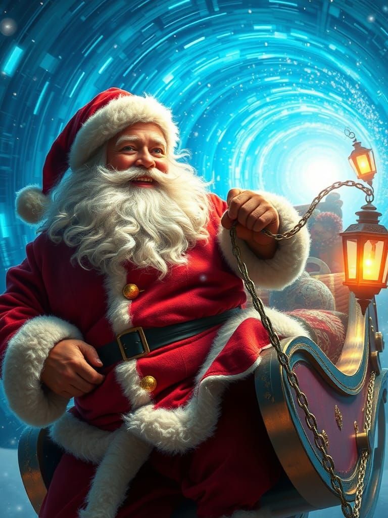 Santa claus timetravelling through a wormhole