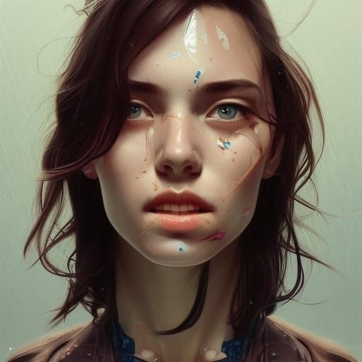 Detailed Portrait of Person Pulling a Face