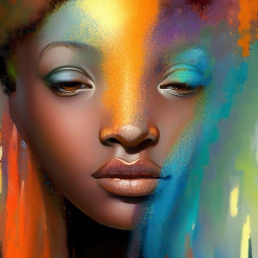 Attractive Girl in Autumnal Portrait, Hyperdetailed Art