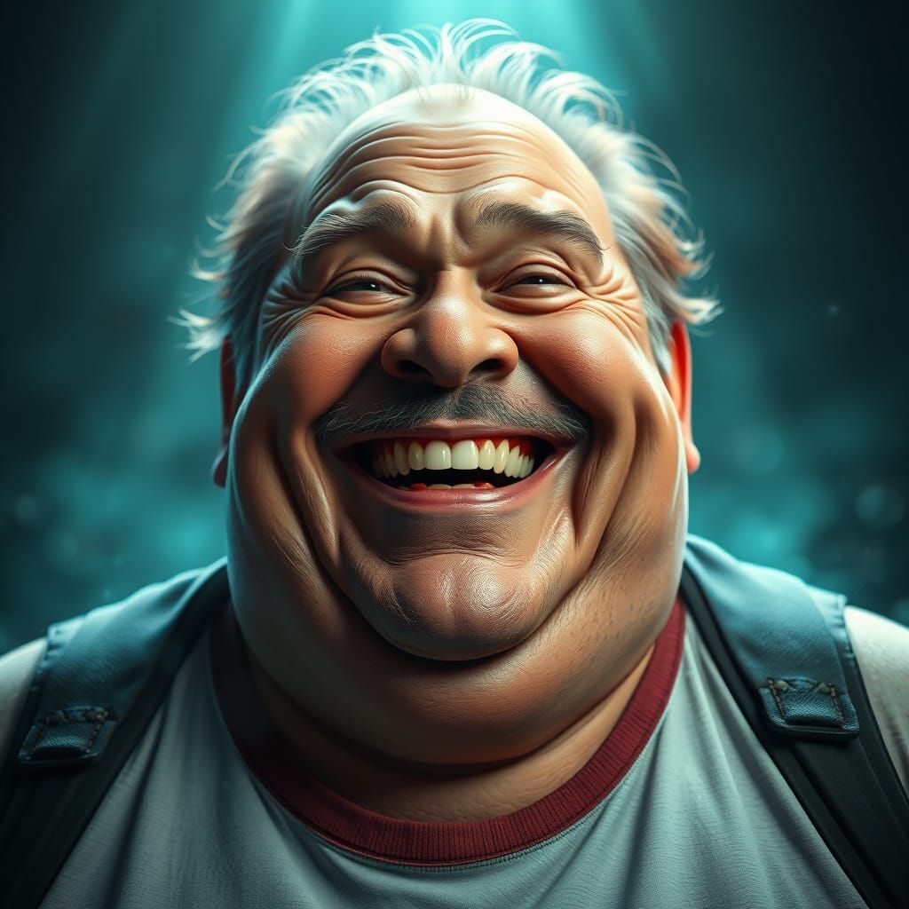 Jovial Man Portrait in Vibrant Concept Art Style